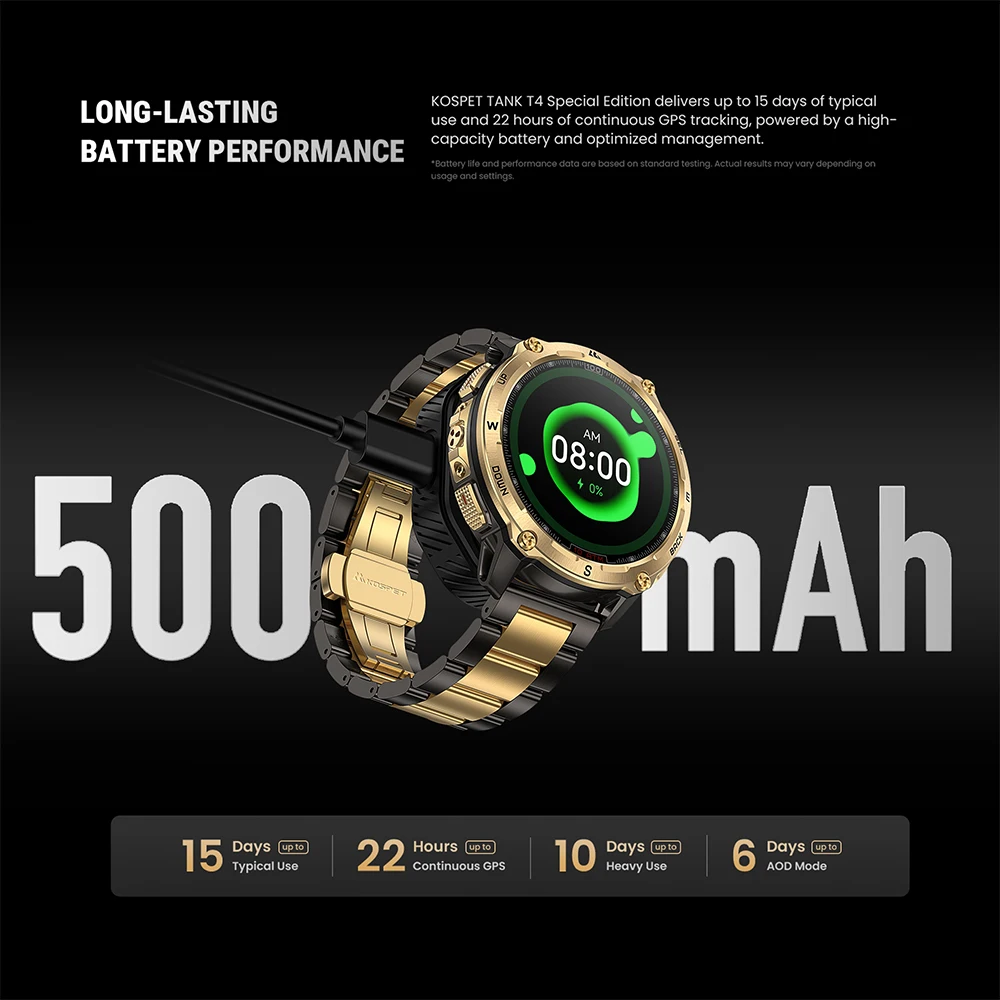 Новые смарт-часы KOSPET Tank T4 SE 2026 года для мужчин: нержавеющая сталь, GPS, офлайн-карты, водонепроницаемость до 100 м, круглосуточный мониторинг здоровья (art.: 3920daadb6dec) - 3920daadb6dec