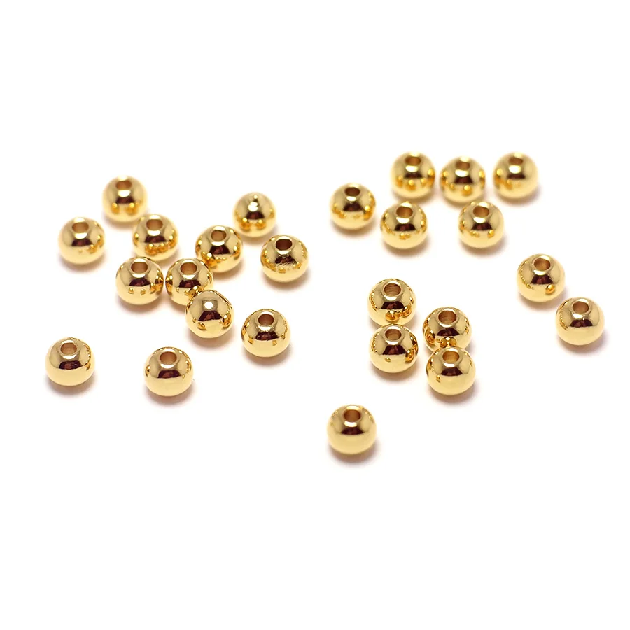 

20pcs Smooth Round Spacer Beads 4mm,Gold Color Plated Brass Beads,Jewelry Making Supplies