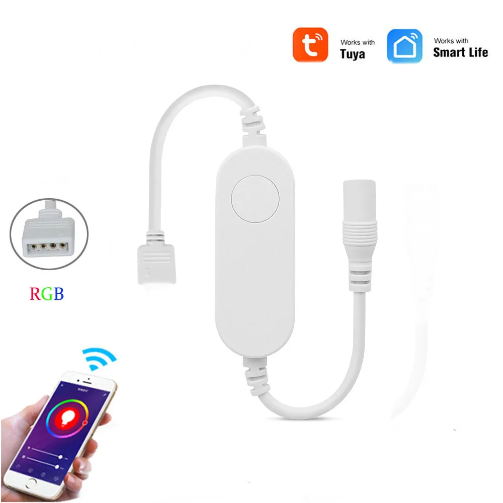 12 В постоянного тока приложение Tuya Wifi светодиодный RGB контроллер работает с
