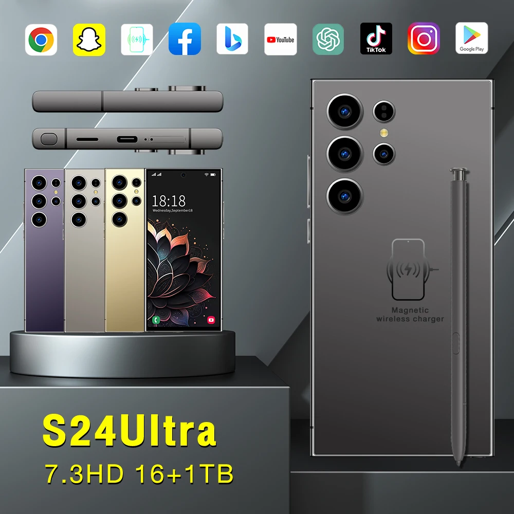 2025Новые мобильные телефоны S24 Ultra 7.3HD глобальная версия 4G 5G оригинальный смартфон