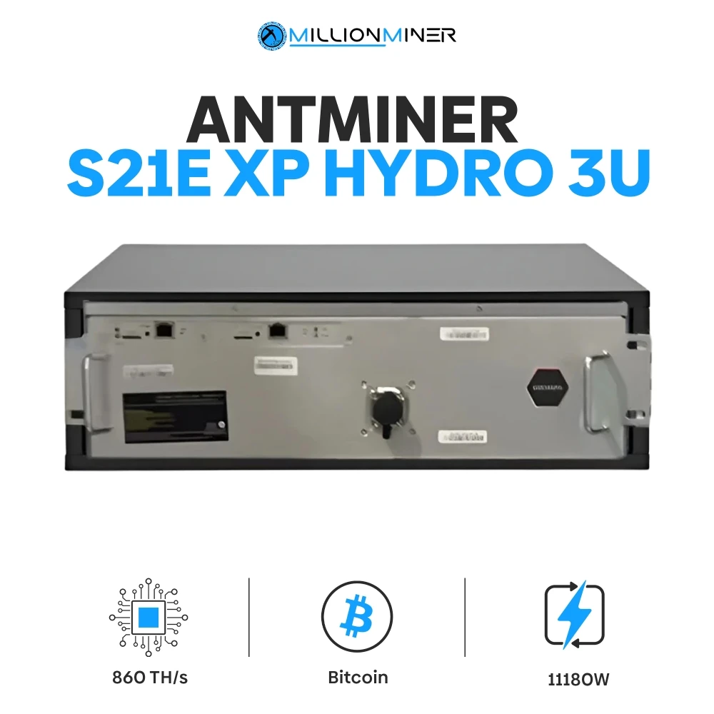 A1 КУПИТЕ 3 ПОЛУЧИТЕ 2 БЕСПЛАТНО Bitmain Antminer S21e XP Hyd 3U 860Th/s 11180 Вт Bitcoin Hydro Cooling Miner