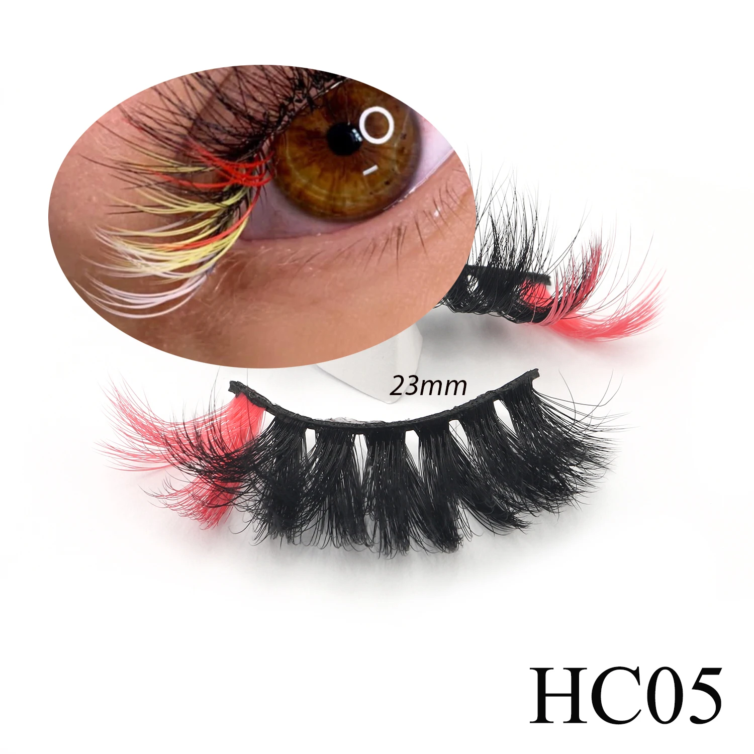 

Colored Lashes Silk Pink White All Colorful Eyelashes Factory Wholesale Makeup Cases Bulk Quantity Fluffy Mink Hair Soft Band