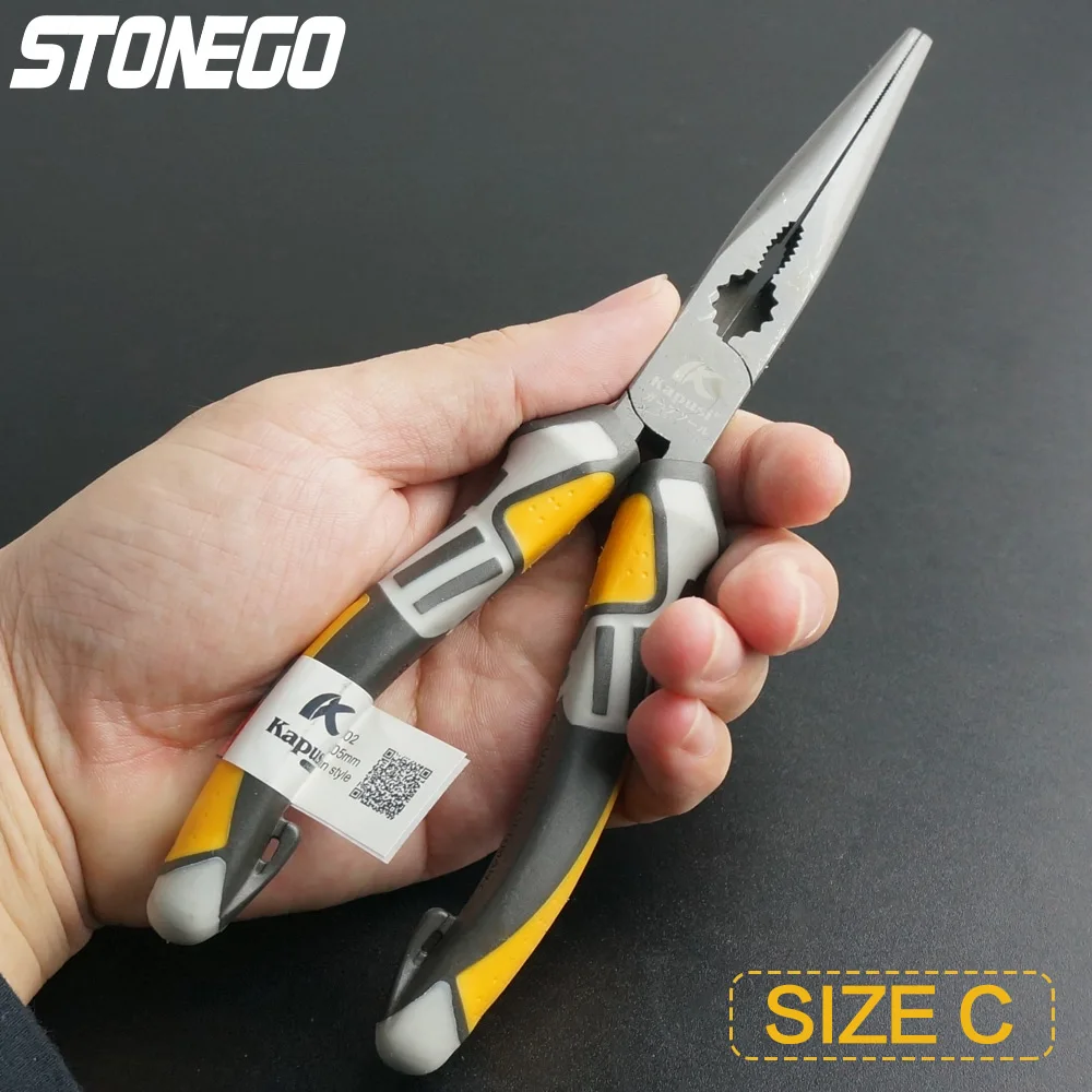 

Изолированные плоскогубцы STONEGO, обжимные плоскогубцы для зачистки проводов, плоскогубцы для зачистки проводов, обрезка проводов, прочная никель-хромированная сталь