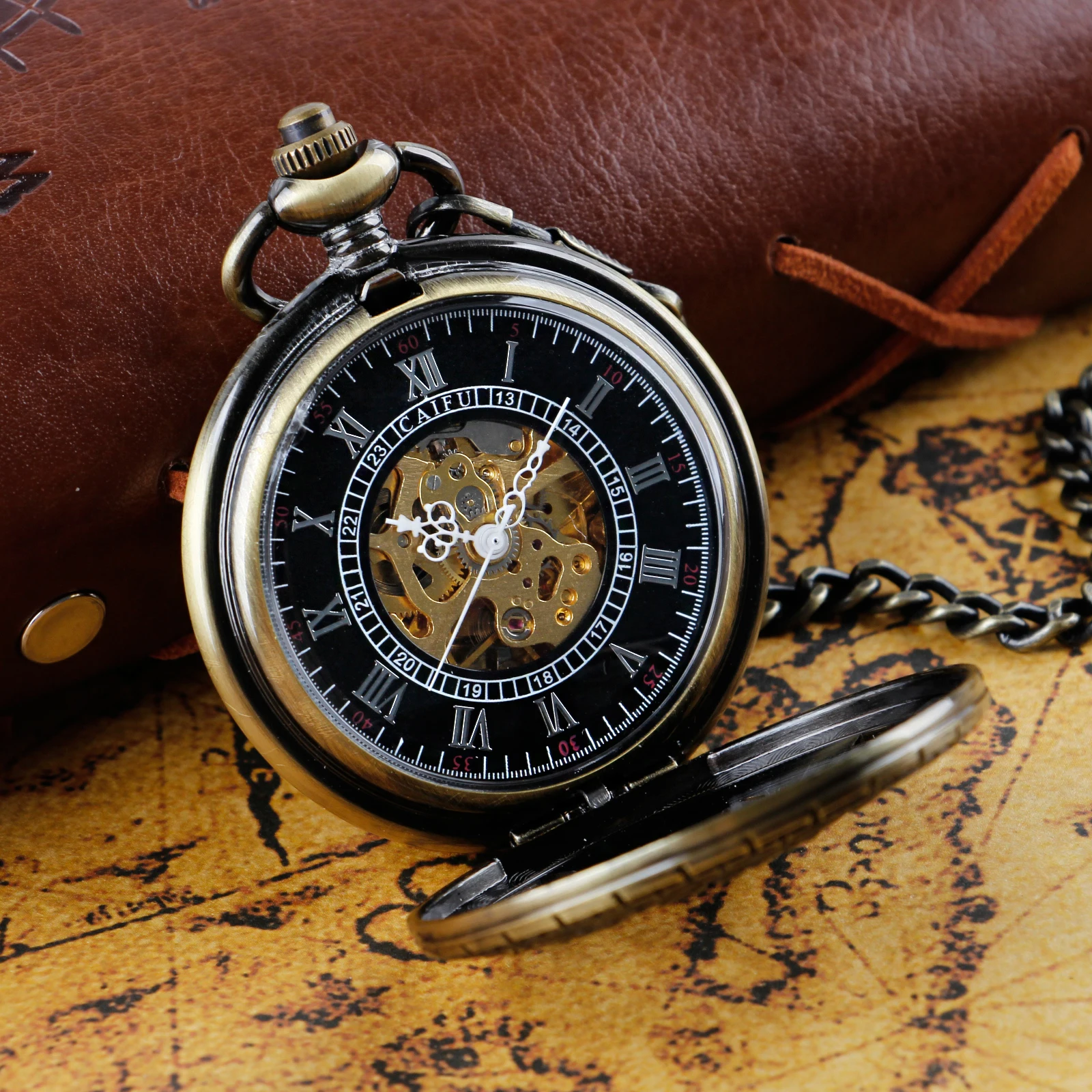 Retro Pentium Horse Handsome Mechanical Pocket Watches Personalised Vintage Hollow Mens Hand Wind Fob Watch reloj de bolsillo