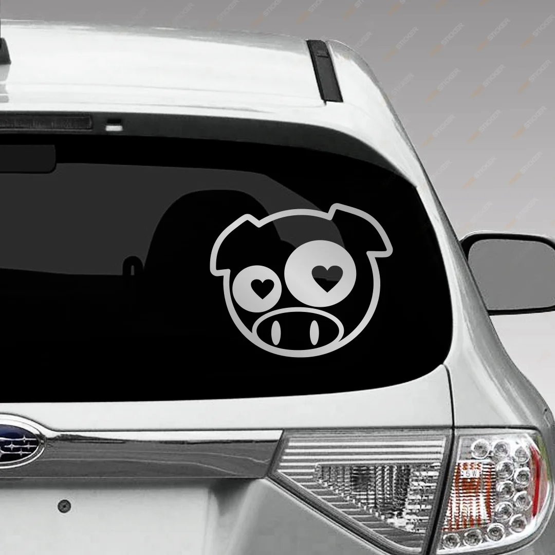 Автомобильный стикер для Subaru - свинья Subaru с сердцами на виниловом стикере для автомобиля - тюнинг-аксессуары для Subaru с бесплатной доставкой.
