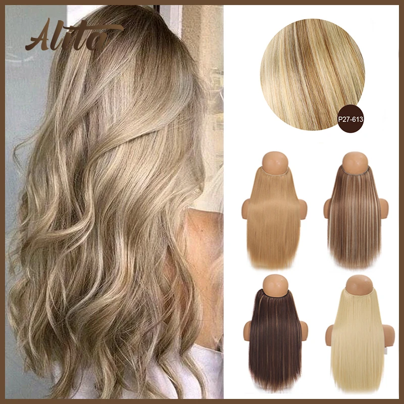 

Straight Fish Line Human Hair Extension Clip Hair Extensions Ombre Invisible Remy Hair Hidden Secret Wire One Piece Hairpieces