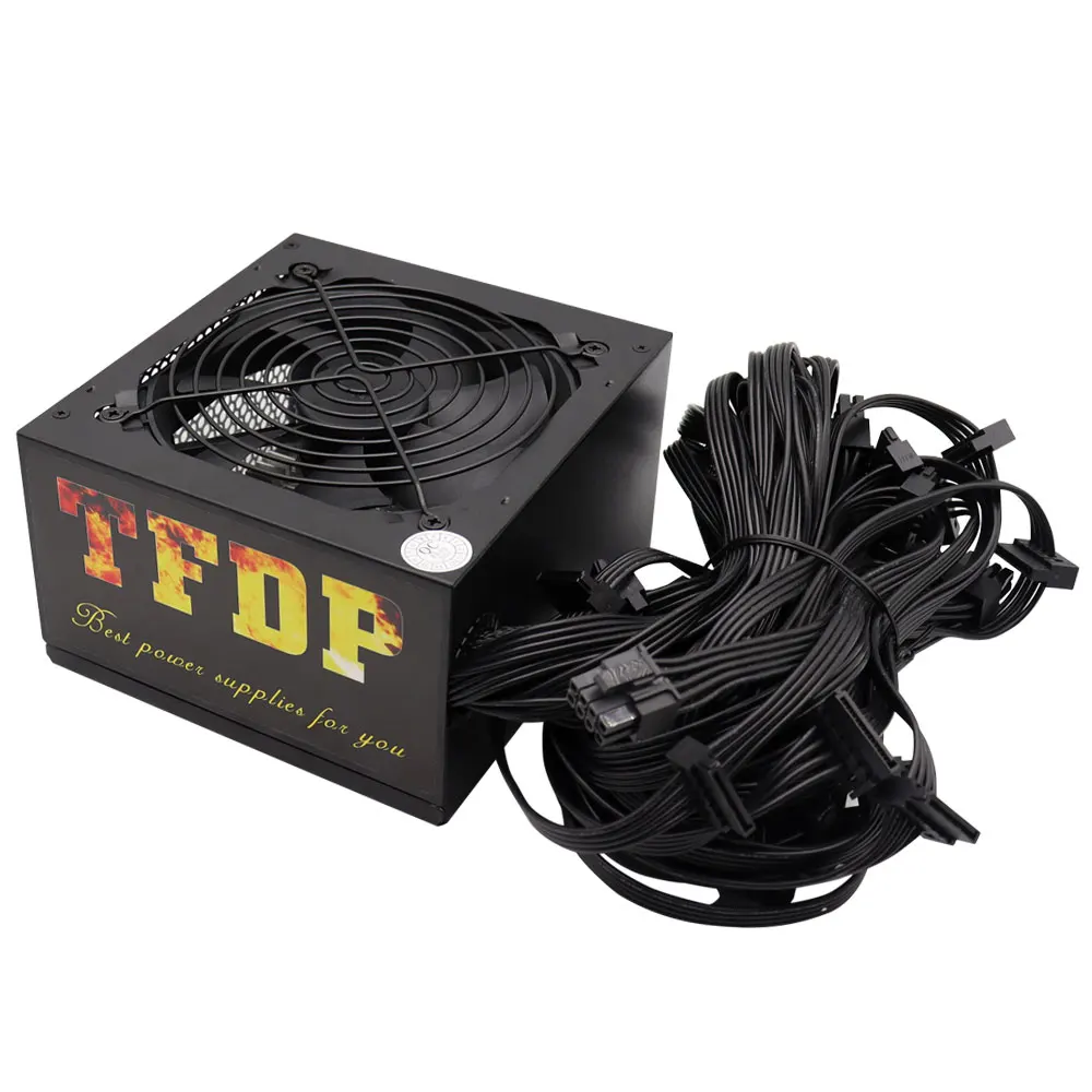 Ceny TFDP 800W ATX Zasilacz ATX Komputer Stacjonarny PSU Złoto Górnictwo Chia Moc Znamionowa 800W Konkurencyjna Gra Gamer 80PLUS