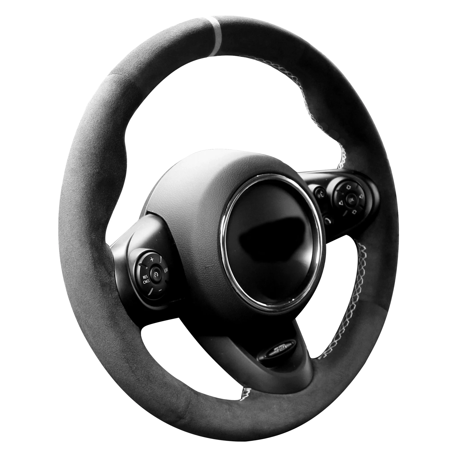 Чехол рулевого колеса Alfanxi с ручной строчкой алькантара совместимый Mini JCW/Clubman