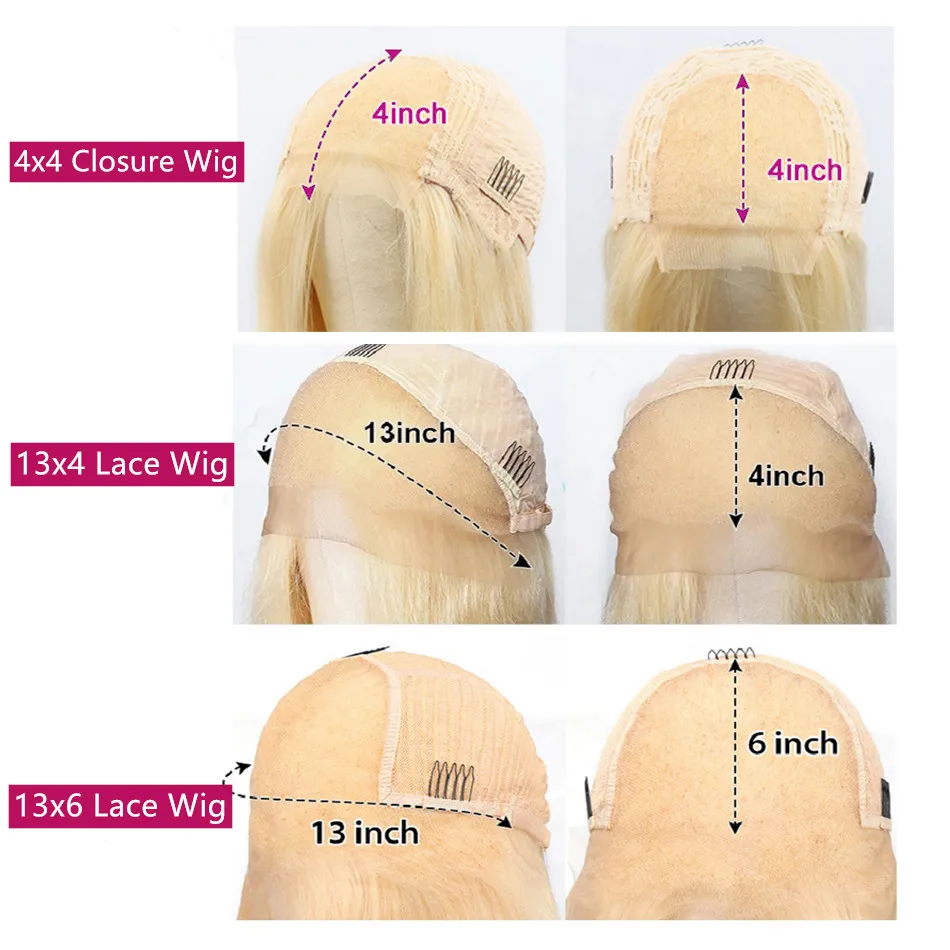 Прямой 613 медово-светлый парик на сетке спереди человеческие волосы бразильские