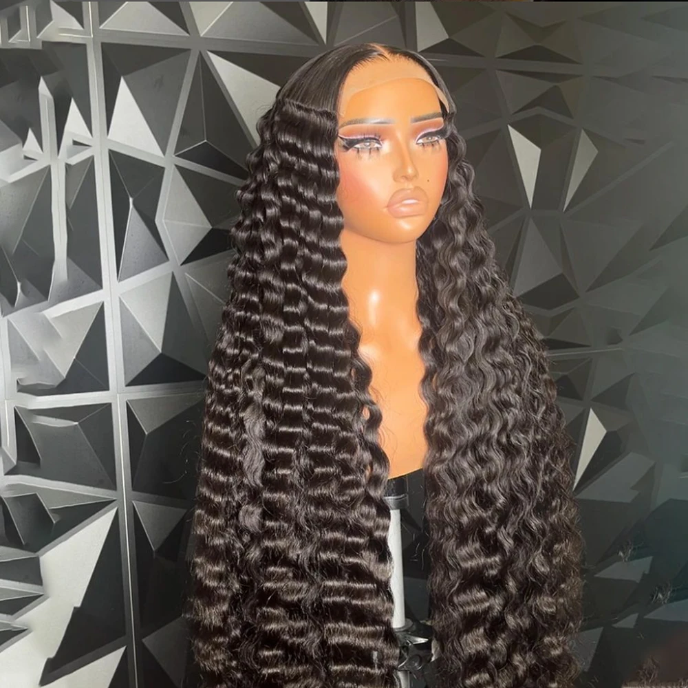 Парик для чернокожих женщин свободные с глубокой волной на сетке спереди без