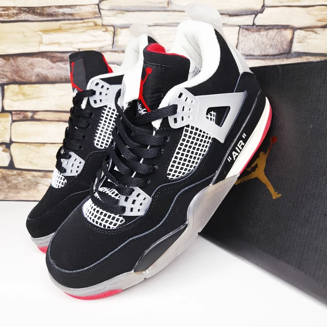 Кроссовки мужские Nike Air Jordan 4 Retro Прошиты! Легкие, дышащие,  удобные! Практичная повседневная обувь для отдыха и спорта - купить по  выгодной цене | AliExpress
