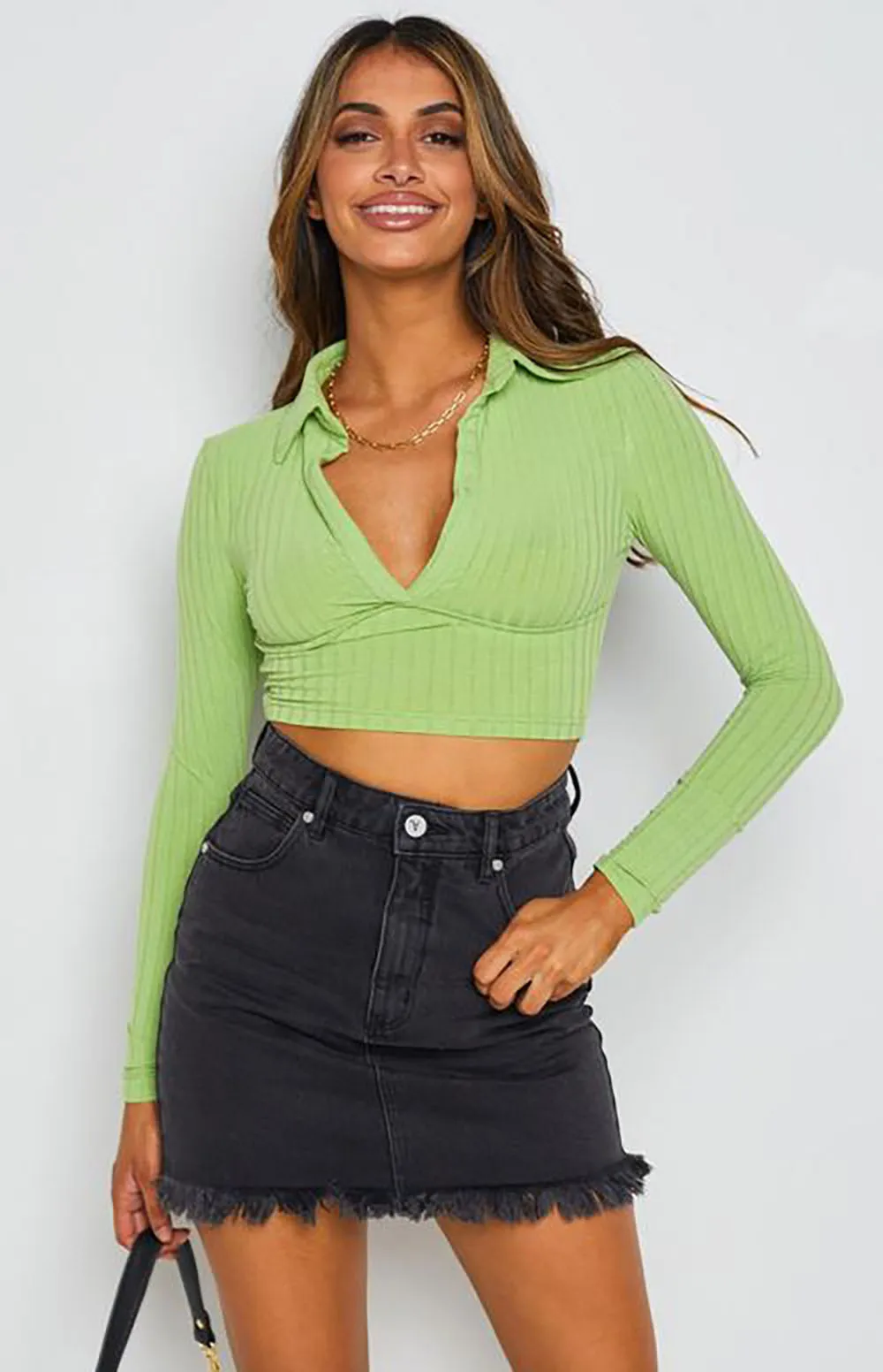 

Office Lady Elegant Women Spring Summer Women T Shirt Skinny V Neck Turn Down Collar Long Sleeve Crop Tops For Women Tee Shirt