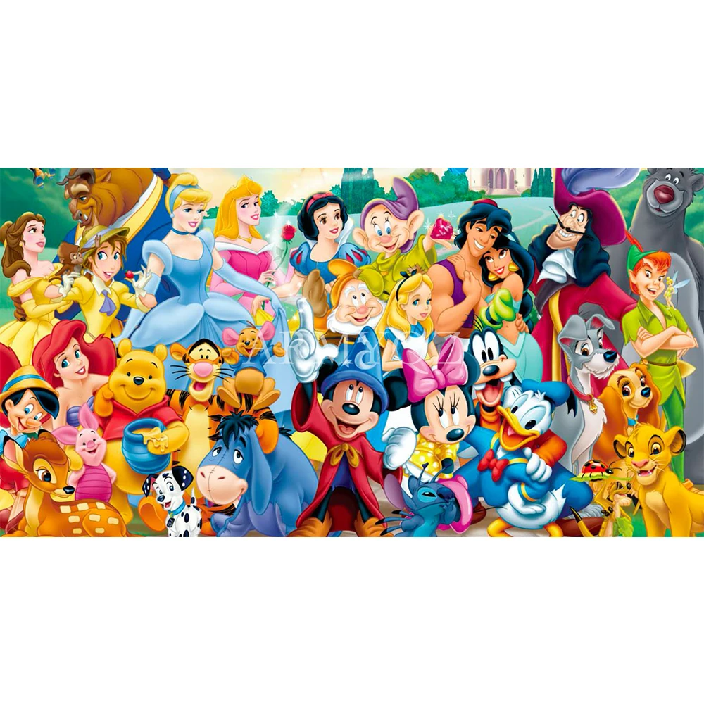 

Алмазная 5D картина Disney, круглая вышивка с бусинами, животные, Микки и Минни Маус, мозаика Стразы, домашний декор