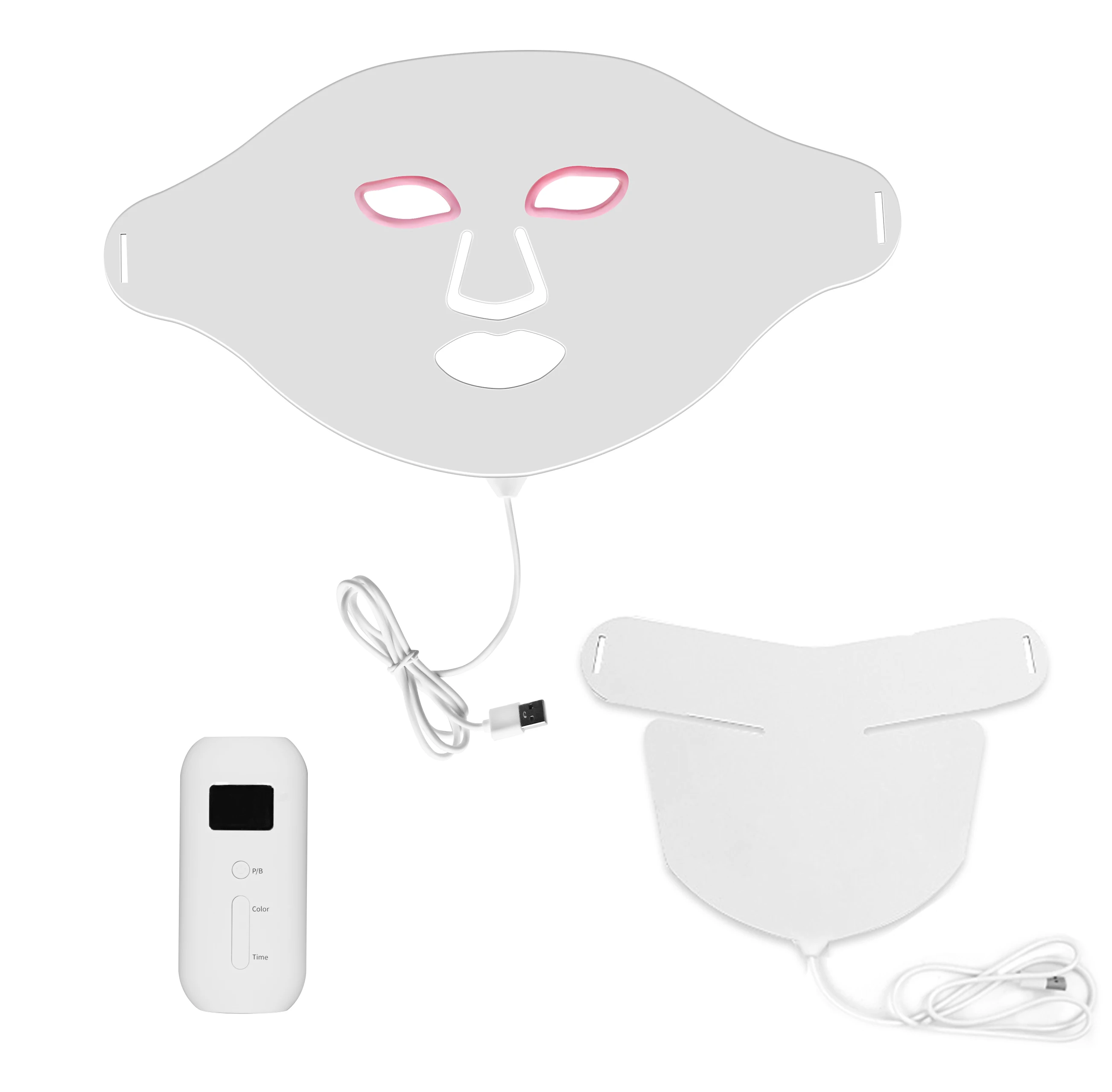 ADVASUN New Neck Silicone 7 Color LED Photon Skin Rejuvenation Anti Aging Flexible Infrared Red Light Facial Therapy Mask