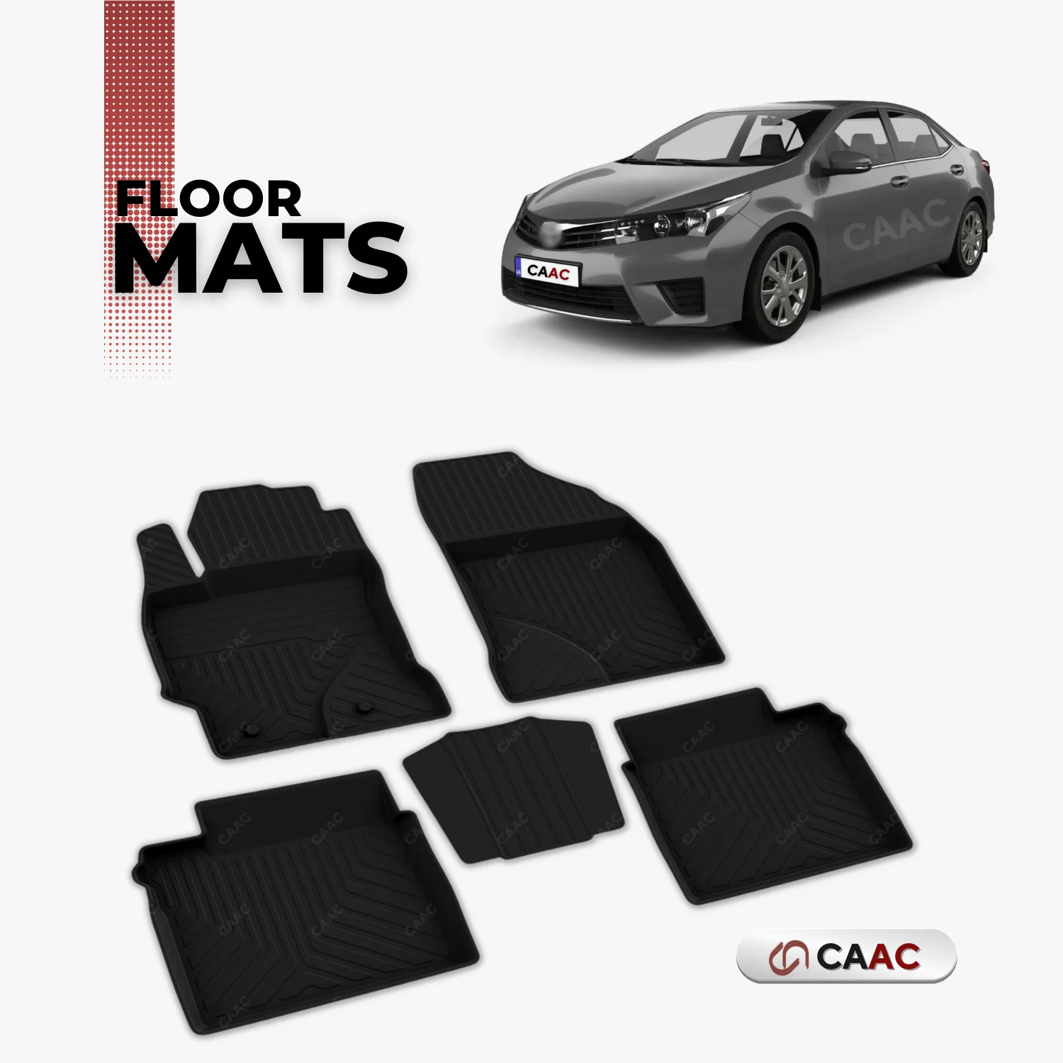 For Toyota Corolla SD 2013-2018 Floor Mats Lining All Air Molded 4D Black 5 Parts Modified Design High Quality Anti-Slip