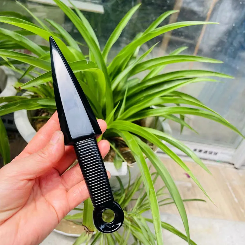 Черный искусственный кварцевый серебряный меч алтарь инструмент Дракон стекло