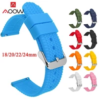 silicone strap 18202224mm stainless steel buckle sport waterproof quick release men women universal replacement watch band