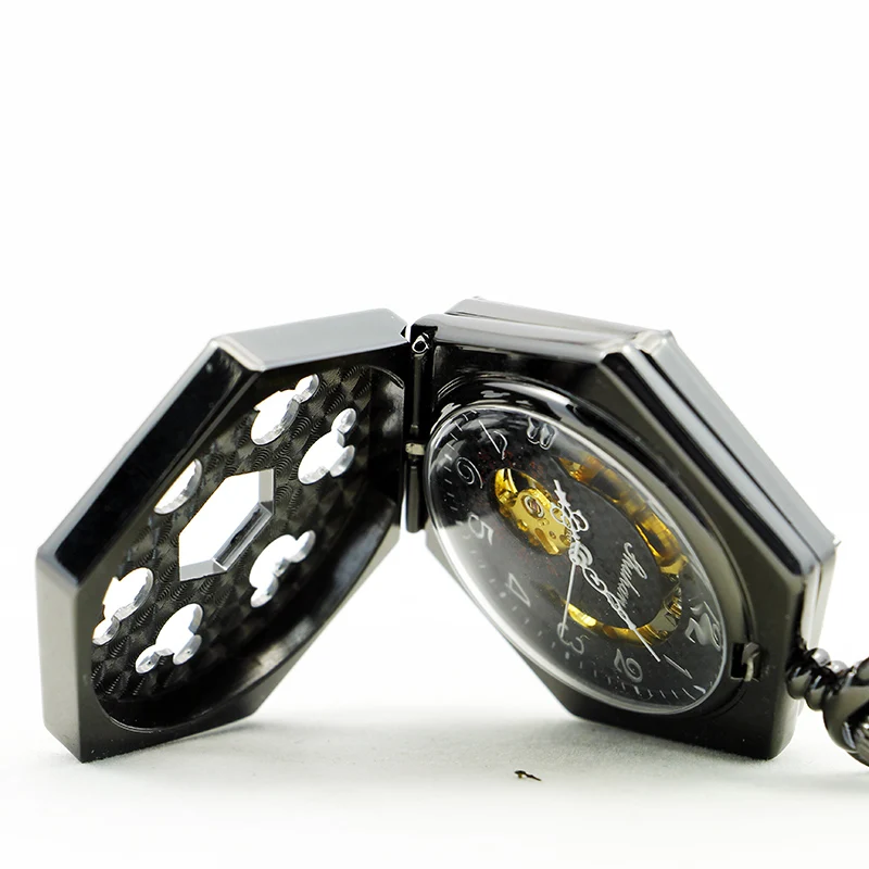 Hollow Arabic Numerals Mechanical Pocket Watch Antique Mouse Engraved Steampunk Necklace Fob Unisex Mens Vintage Pendent Watch