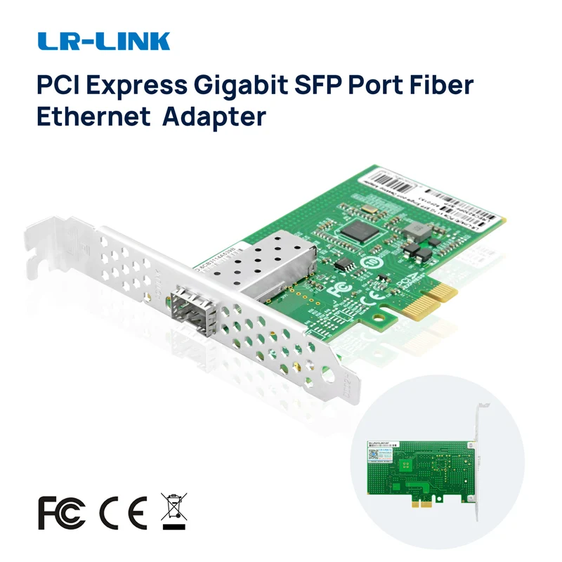 Сетевая карта LR-LINK 6230PF-LX/SFP Gigabit PCle x1 на 1000BASE для настольного компьютера с оптоволоконным Ethernet адаптером NIC на базе l210IS.