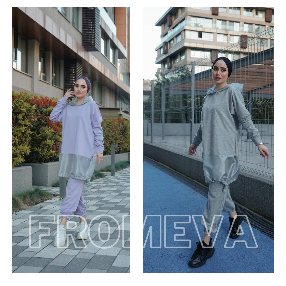 

Спортивный костюм с капюшоном, мусульманский модный хиджаб с длинными эластичными рукавами и карманами, одежда для сезона, Повседневная но...