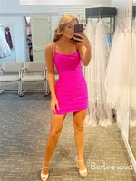 2022 sexy sequin backless straps scoop homecoming dress mini length glitter short party dresses