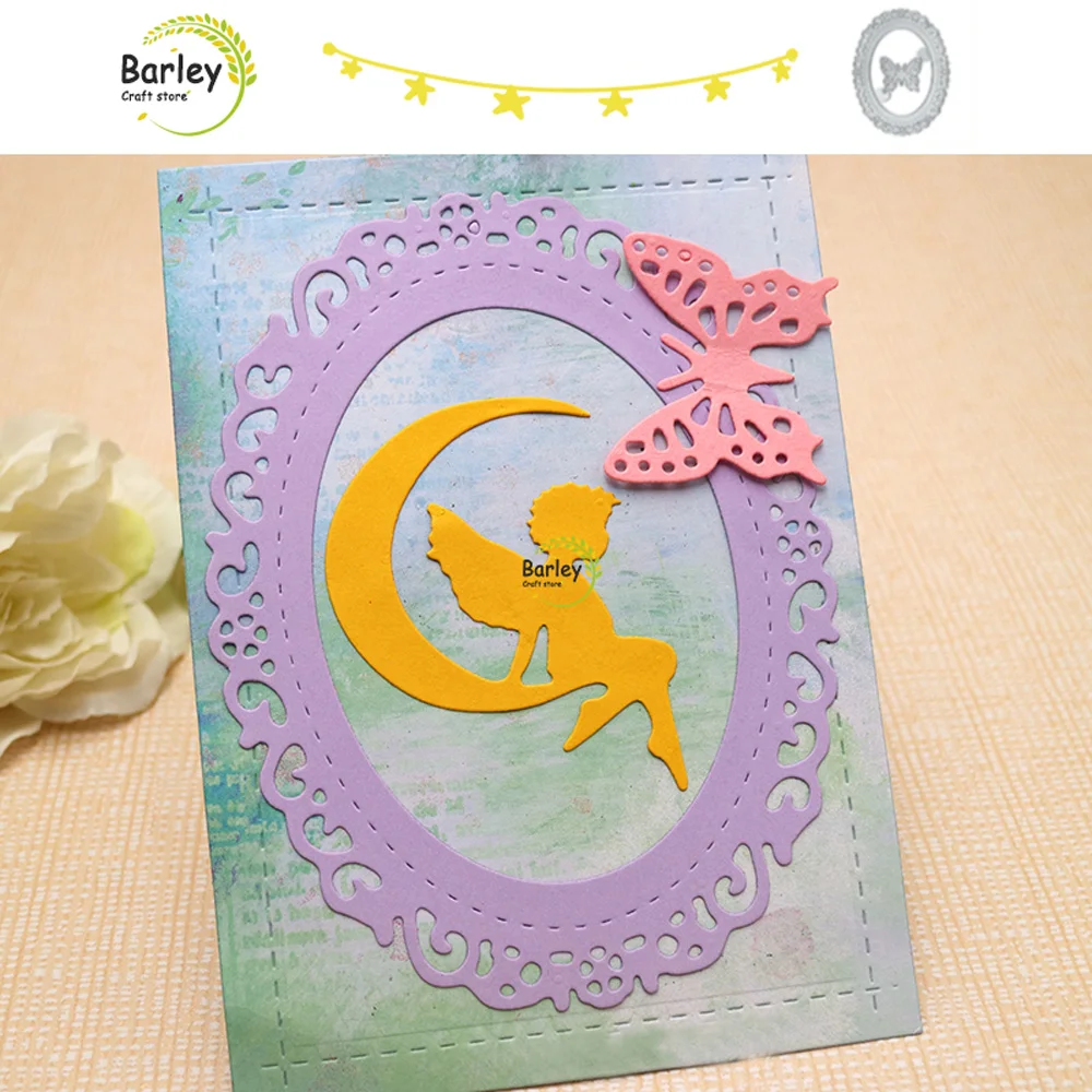 

Cutting Dies Butterfly Moon Frame Metal DIY Embossing Scrapbook Album Cover Paper Cards Making Tool Blade Punch Stencils