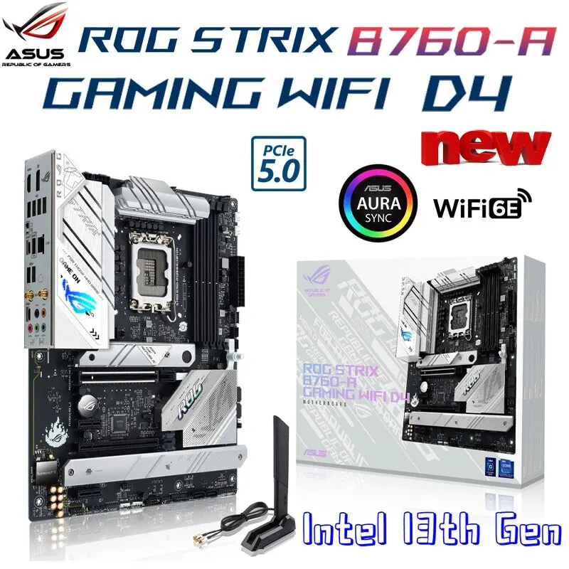 

ASUS ROG STRIX B760-A GAMING WIFI D4 Motherboard DDR4 5333+(OC) Intel B760 PCIe 5.0 128G SATA Socket LGA 1700 12th 13th Gen CPU