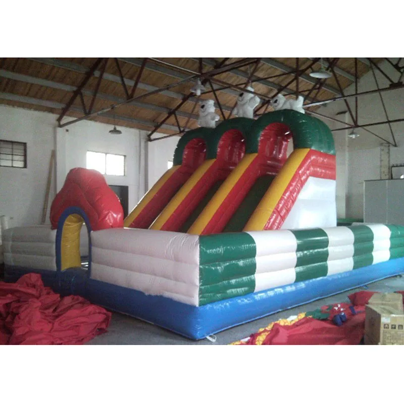 

Large PVC inflatable amusement park and inflatable slide outdoor playground combind slide
