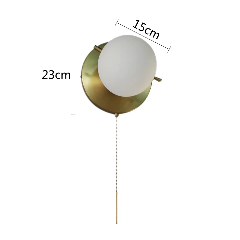 Настенные светильники с медными и стеклянными шариками бра на молнии для