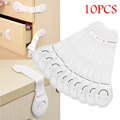 10pcs/Lot Drawer Door Cabinet Cupboard Toilet Safety Locks Baby Kids Safety Care Plastic Locks Straps Infant Baby Protection