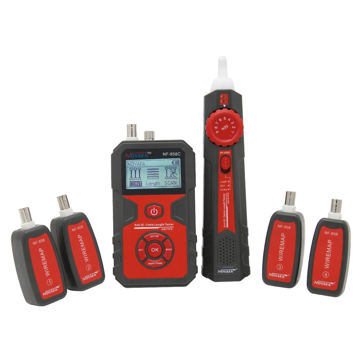 NOYAFA NF-858C Wire Tracker Network Cable Tester Finder BNC Measure Cable Length POE Voltage Testing Trace Cable Line Locator