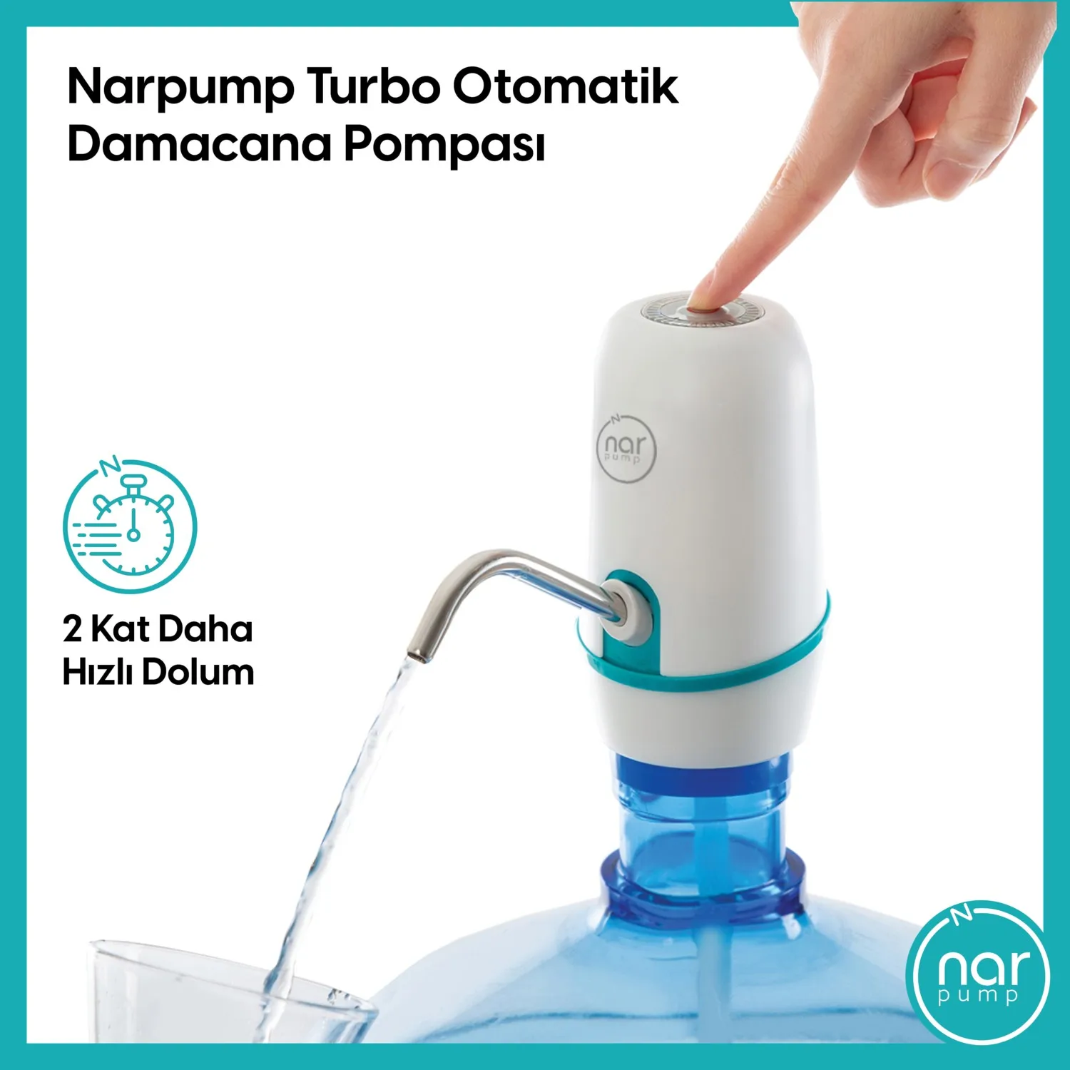 Narpump Dual Motor Rechargeable Automatic Carboy Water Pump 3.5 L/min. Flow rate It is made of material suitable for mother-bab