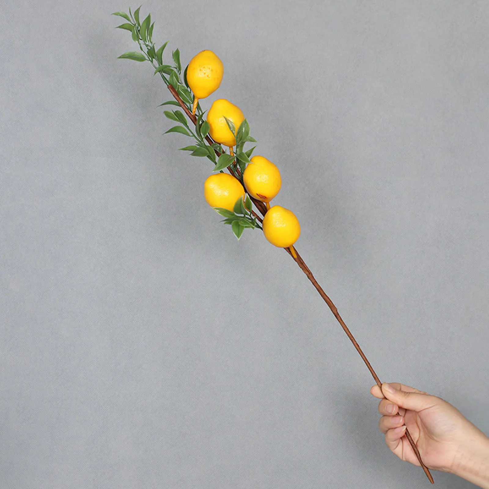 Лимонная ветка с 5 головками 65 см Искусственное растение для домашнего декора