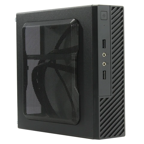 Корпус POWERMAN Slim-Desktop mATX, 120 Вт блок питания, USB 3.0 x2, вентилятор 40 мм, черный (арт. 6133715)
