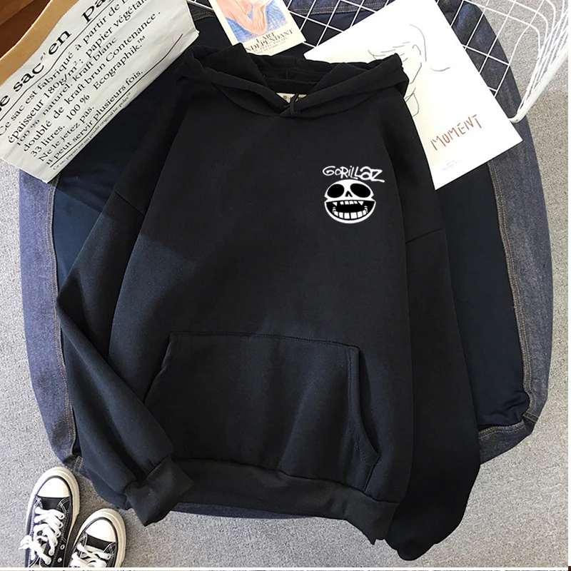 

Autumn Sweatshirt Gorillaz Hoodies Casual Fashion Woman's Hoody Hip Hop Streetwear Rock Band Graphic Print Unisex Pullover