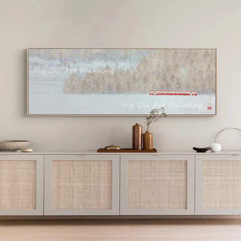 

100% Handmade simple pure forest nature thick landscape Oil Paintings on Canvas Modern Artwork for home decoration unframe