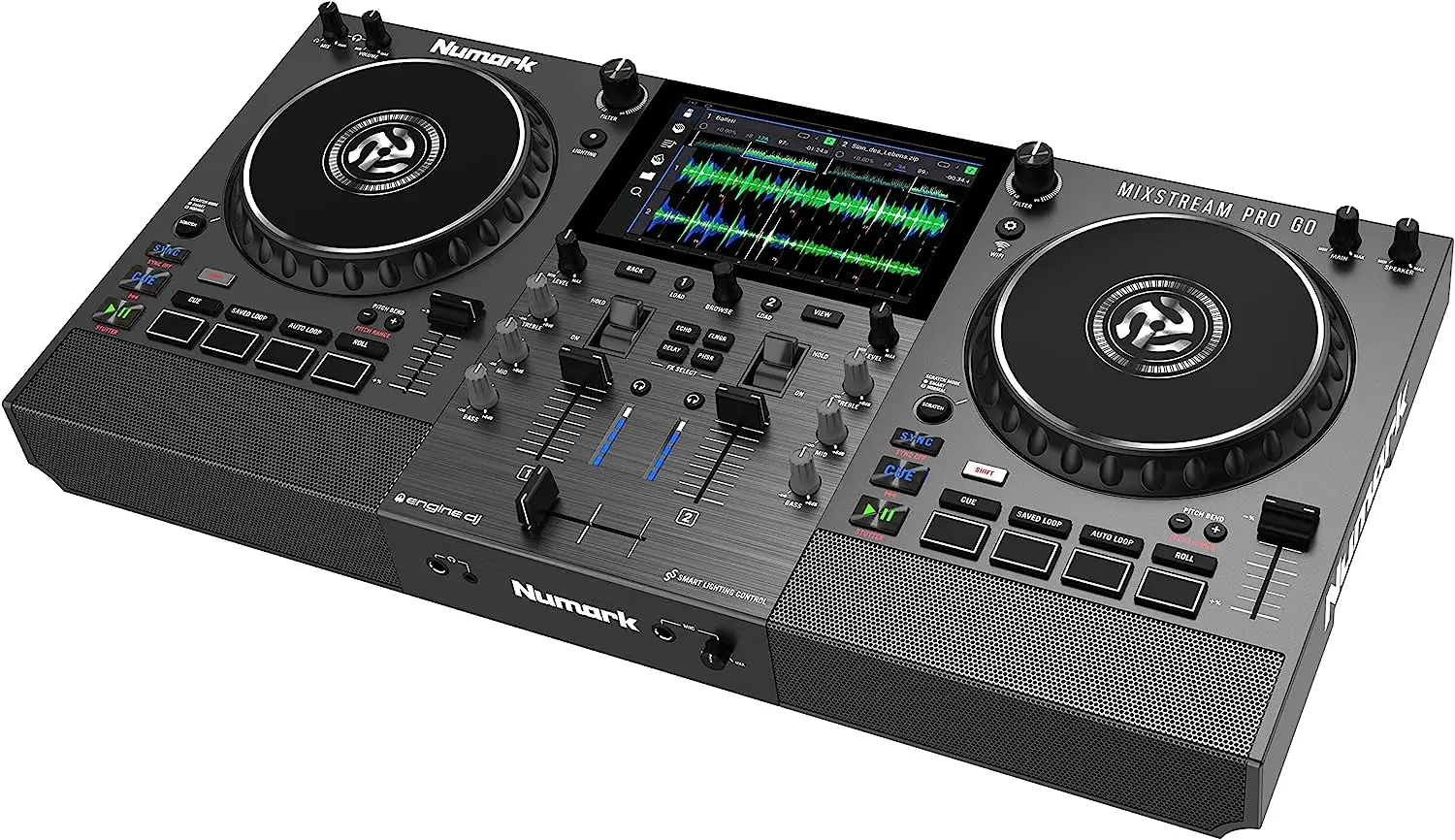 

Оригинальный автономный DJ-контроллер Numark Mixstream Pro Go с батареей, DJ-микшер, динамики, Amazon Music Unlimited, WiFi, Touc