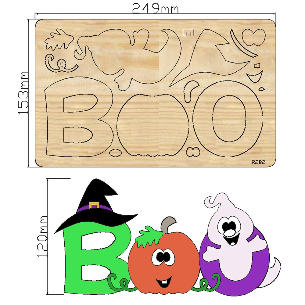 

Halloween Wooden Cutting Dies Scrapbooking DECOR HOME DIY Suitable for Market Universal Cutting Machine / R282