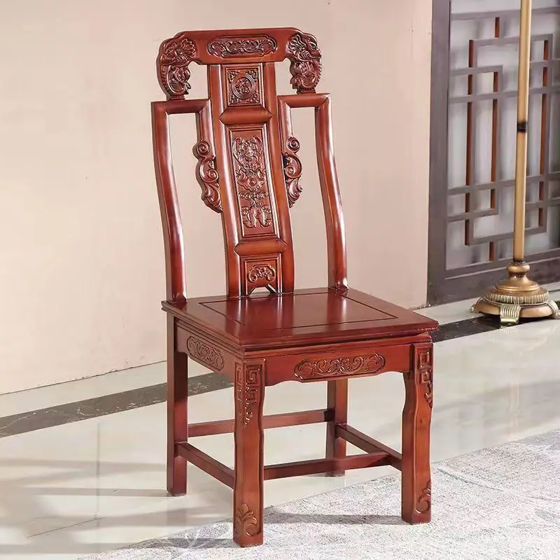 

Solid Wood Chair Dining Chair Home Stool Back Chair Chinese Classical Flower Elephant Head Chair Hotel Dining Table And Chairs