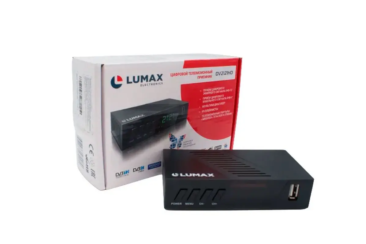 Ресивер цифровой LUMAX DV2121HD эфирный DVB-T2/C тв приставка бесплатное TV-тюнер