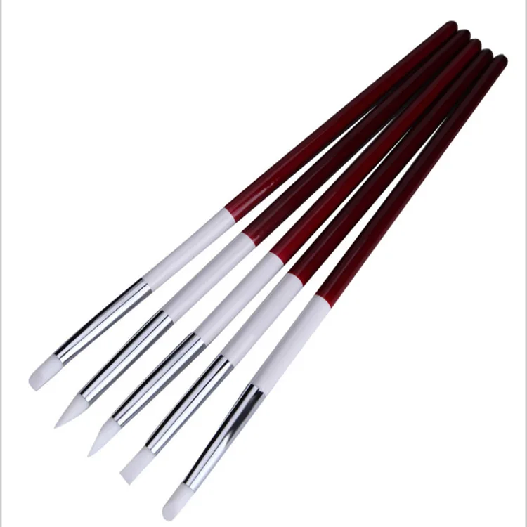 

5Pcs Nail Brush Silicone Nails Art Dotting Pen Drawing Liner Supplies Brush UV Gel Painting Manicure Accessoires Tools