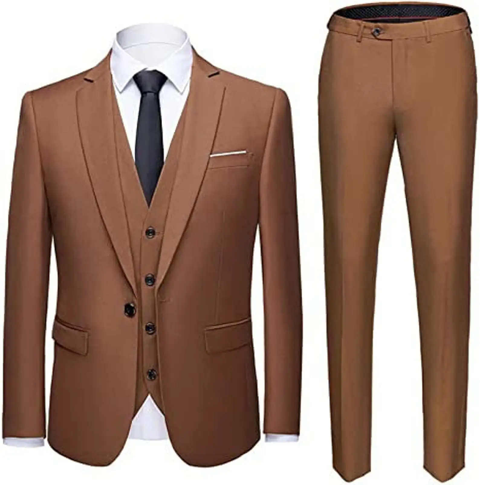 Men Suits Notched Lapel Business Slim Fit Wedding Groom Tuxedo 3 Pieces Set Terno Masculino Jacket+Vest+Pants Trajes De Hombre