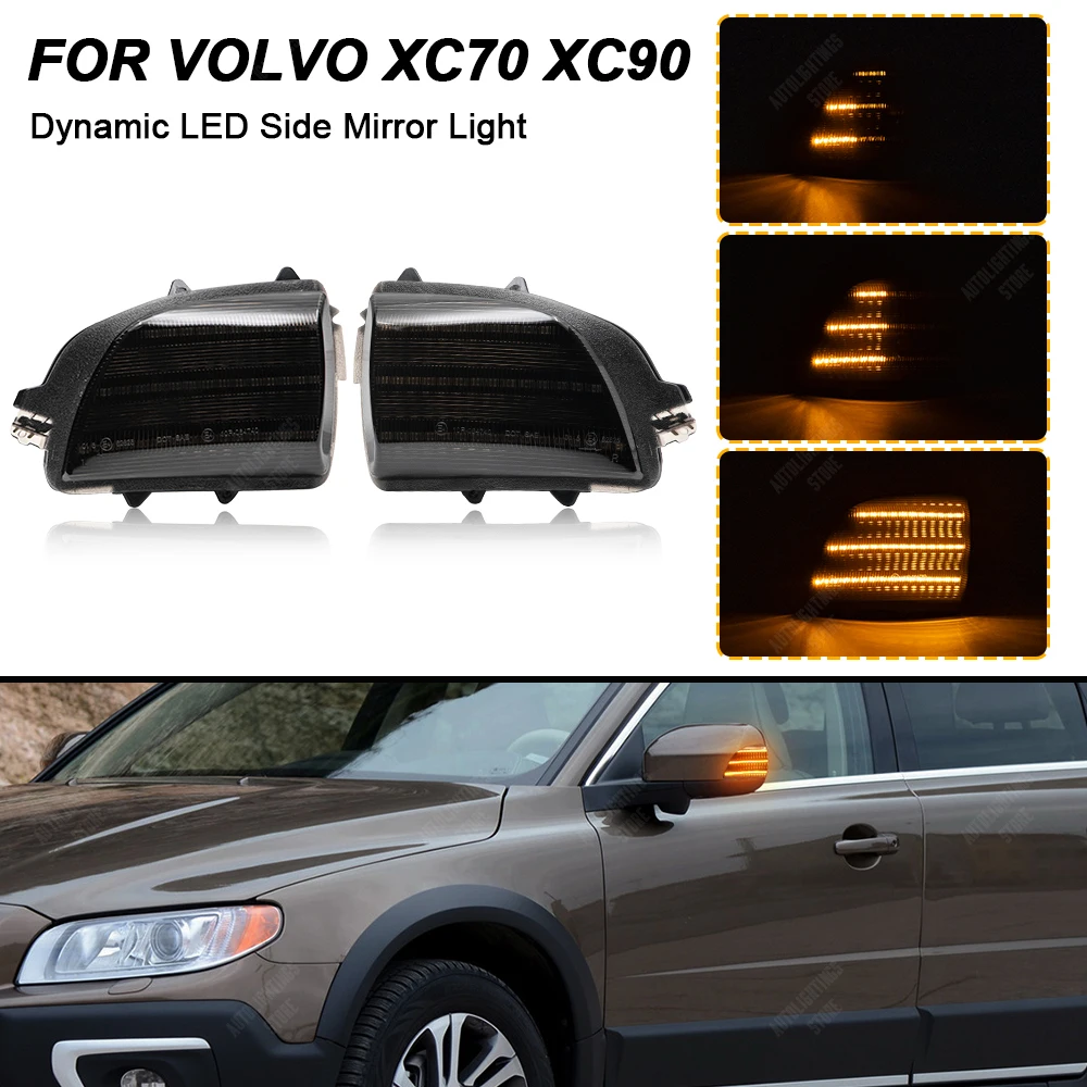 Для Volvo XC90 XC70, три полосы, фонарь, 2 шт., динамическая зеркальная сторона, лампа поворотника, без ошибок, OEM #:31111813