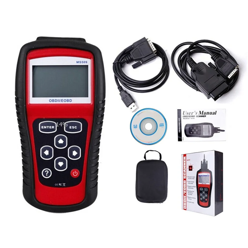 Считыватель кодов MS509 OBD2, считыватель карт, многоязычный считыватель ошибок автомобиля