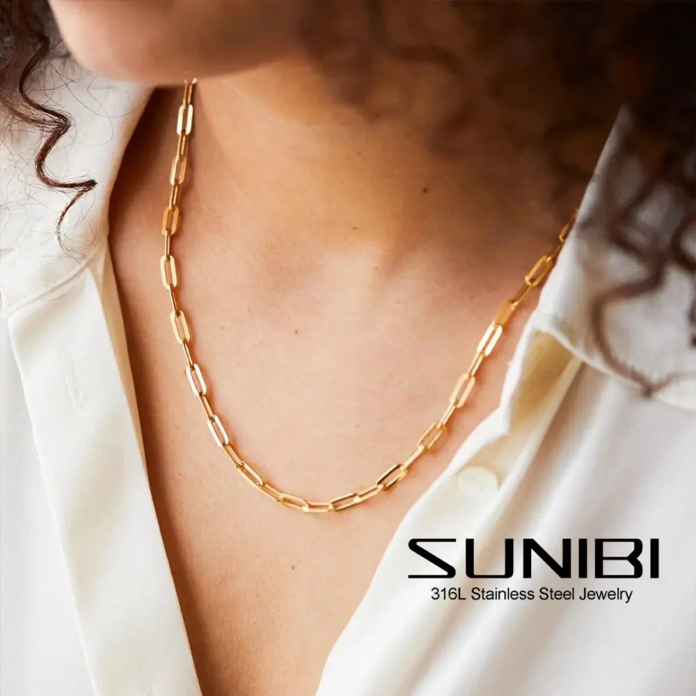 

Цепочка-чокер SUNIBI из нержавеющей стали женская, изящное простое ожерелье, хороший подарок для друзей, ювелирное изделие