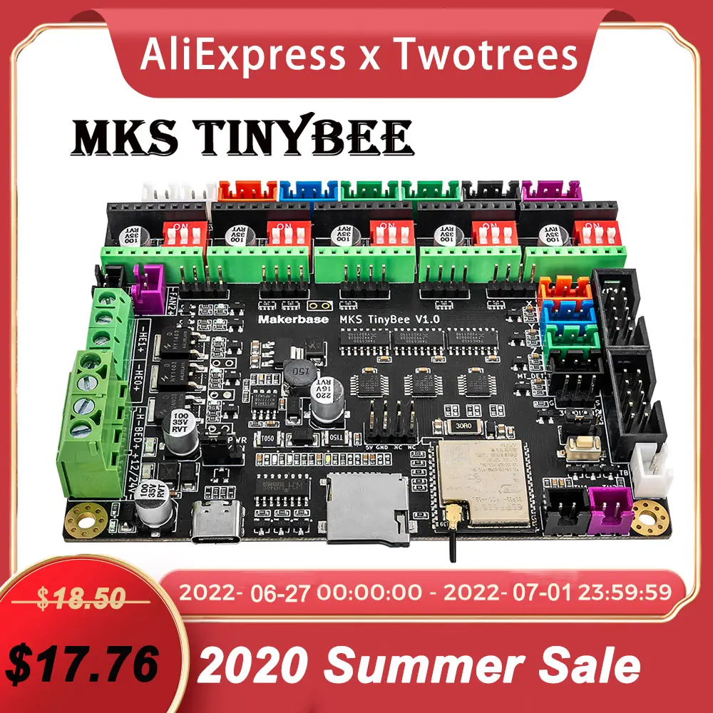 Makerbase Mks Tinybee Placa-mãe 32bit Impressora 3d Placa de Controle Esp32 Mcu Peças da Impressora 3d Caber 3d Toque Wi-fi Web Controle