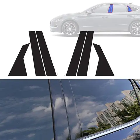 Для Hyundai Sonata 2020-2023 автомобильные стойки дверной обшивки декоративная защита глянцевый черный автомобильные внешние