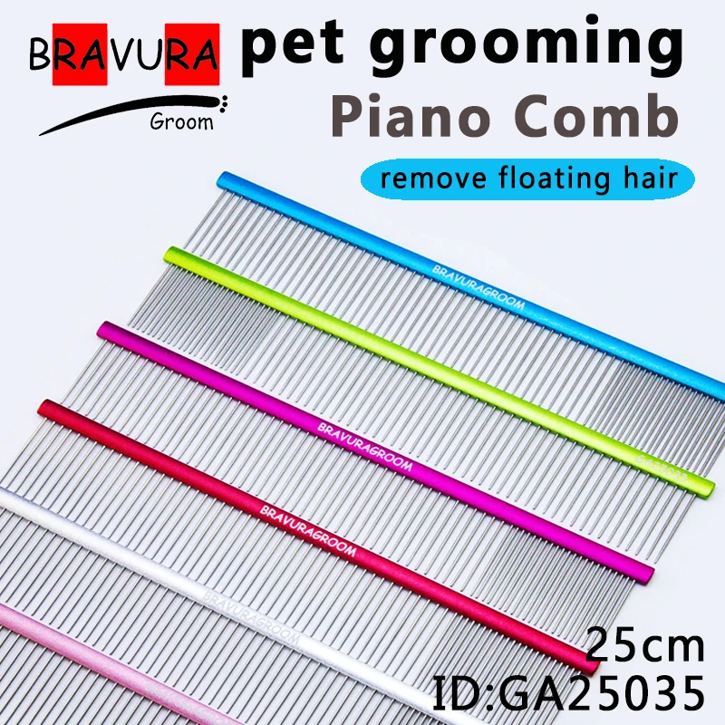 

BAVURA Pet Grooming Piano Comb Poodle Pull Hair Open Knot Competition Competitive Dog Pick Hair Style Inline