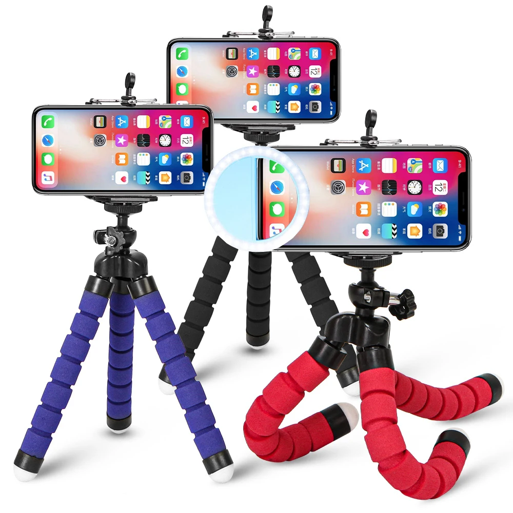 

NEW Table Tripod Phone Smartphone Mini Tripod Phone Clip With USB Charge Led Selfie Ring Light Mobile Phone Lens LED Selfie Lamp