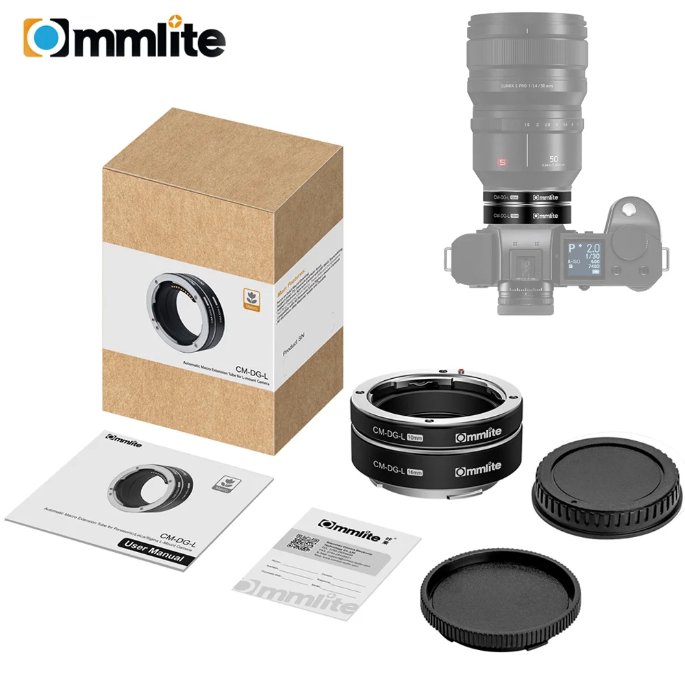 Enlarge Commlite CM-DG-L Automatic Macro Extension Tubes (10mm+16mm) for Panasonic S1 S1R S1H Leica SL SL2 Sigma fp L-Mount Camera